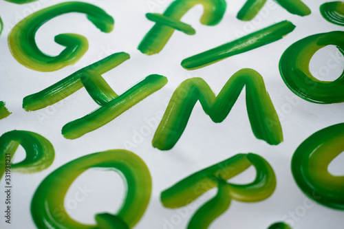 English alphabet . children's color . background