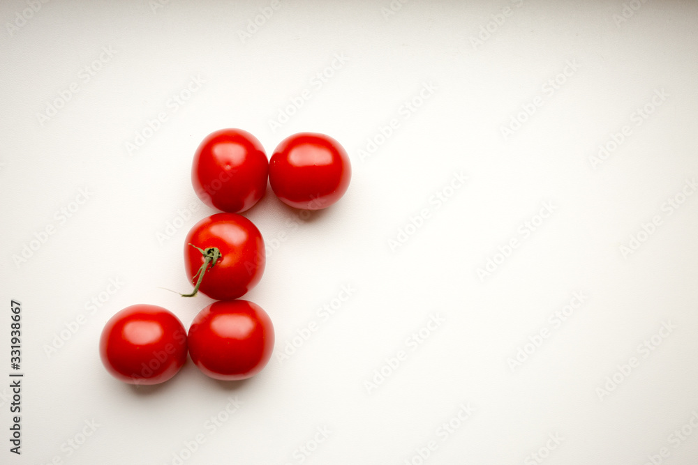 cherry tomatoes on white background cherry tomatoes on white background