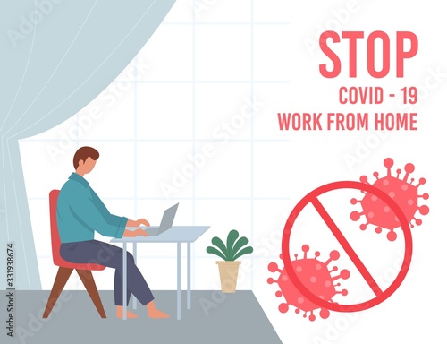 Stay home during the coronavirus epidemic. Staying at home in self quarantine, protection from virus.