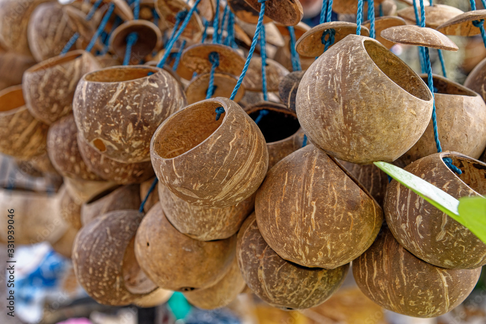 Fototapeta premium Coconut fruits handcraft