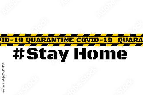 Self quarantine and and social distancing concept. Stay home. COVID-19 coronavirus. Template for background, banner, poster with text inscription. Vector EPS10 illustration.