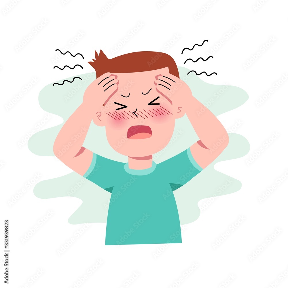 Boys or Man or People Having Headache. Migraine. Stress. Depression. Frustration and Anger Expression. Sickness Concept. Isolated. Vector Illustration in Flat Cartoon Style. Health and Medical. EPS 10 Boys or Man or People Having Headache. Migraine. Stress. Depression. Frustration and Anger Expression. Sickness Concept. Isolated. Vector Illustration in Flat Cartoon Style. Health and Medical. EPS 10