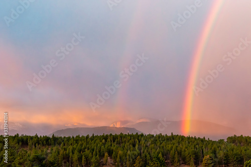 "Mountain Misty Double Rainbow"