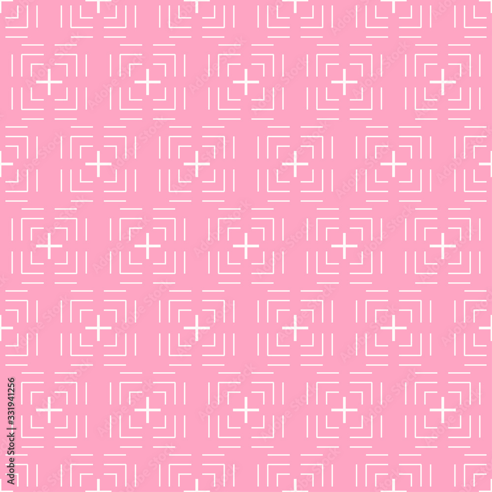 Simple Geometric Seamless Pattern On Pink Background, texture, vector