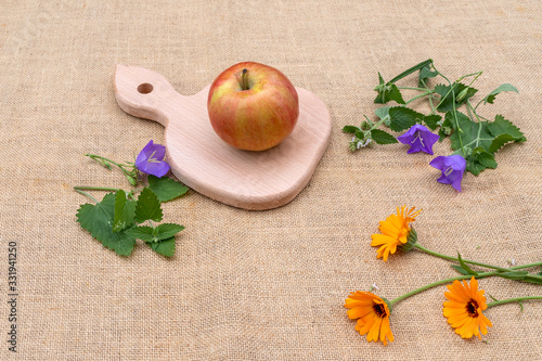 Fototapeta Naklejka Na Ścianę i Meble -  apple and flowers