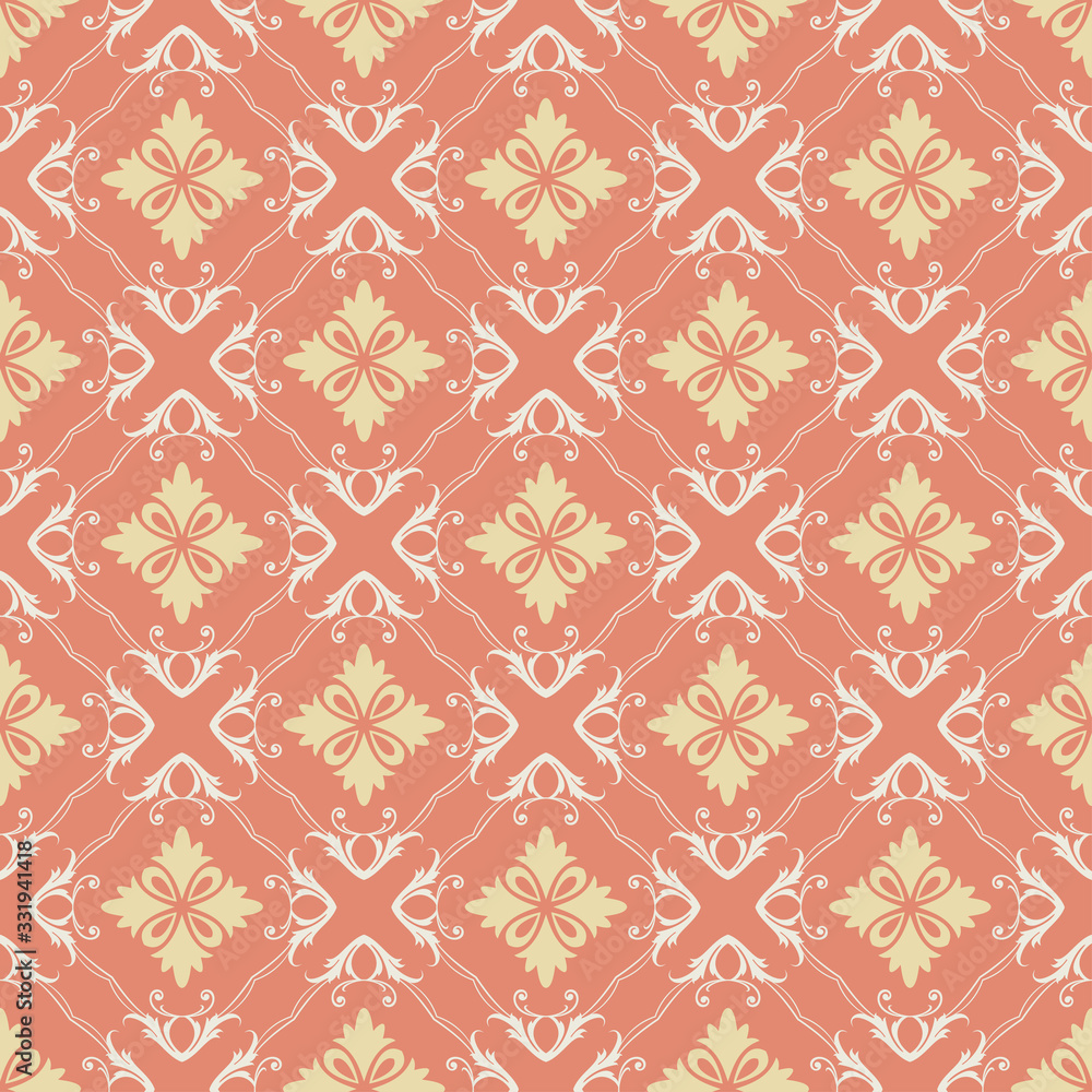Background wallpaper with seamless floral pattern, vector illustration