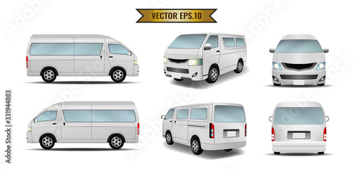 Van, minibus, taxi isolate on the background. Ready to apply to your design. Vector illustration.