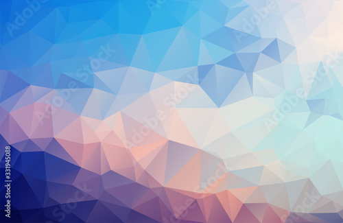 Blue, purple, pink geometric pattern, triangles background, polygonal design. Vector EPS 10 illustration.