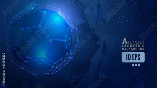 Blue abstract geometric background template