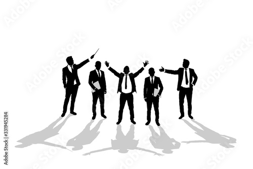 Various business man silhouettes 2