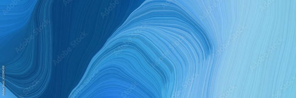 very futuristic banner background with steel blue, teal green and sky blue color. contemporary waves illustration
