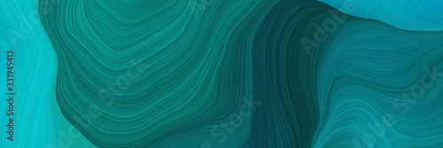 very landscape banner with waves. contemporary waves design with teal, teal green and dark turquoise color