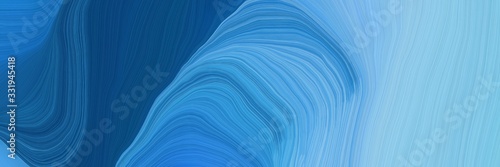 very futuristic banner background with steel blue, teal green and sky blue color. contemporary waves illustration