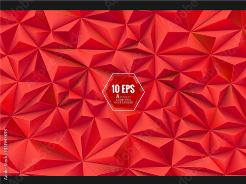 Foto Red abstract low poly background
