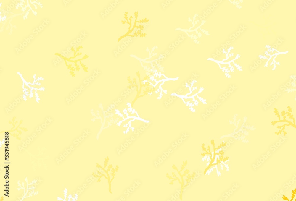 Light Yellow vector abstract pattern with sakura.