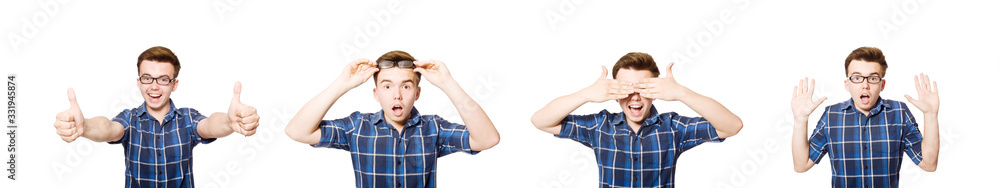 Funny student isolated on white Funny student isolated on white