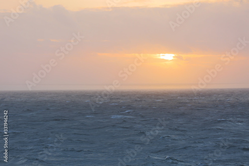 HDR Ocean Seascape in Trafalgar on the South of Spain during sunset