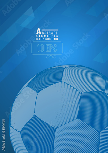 Football illustration background on blue color