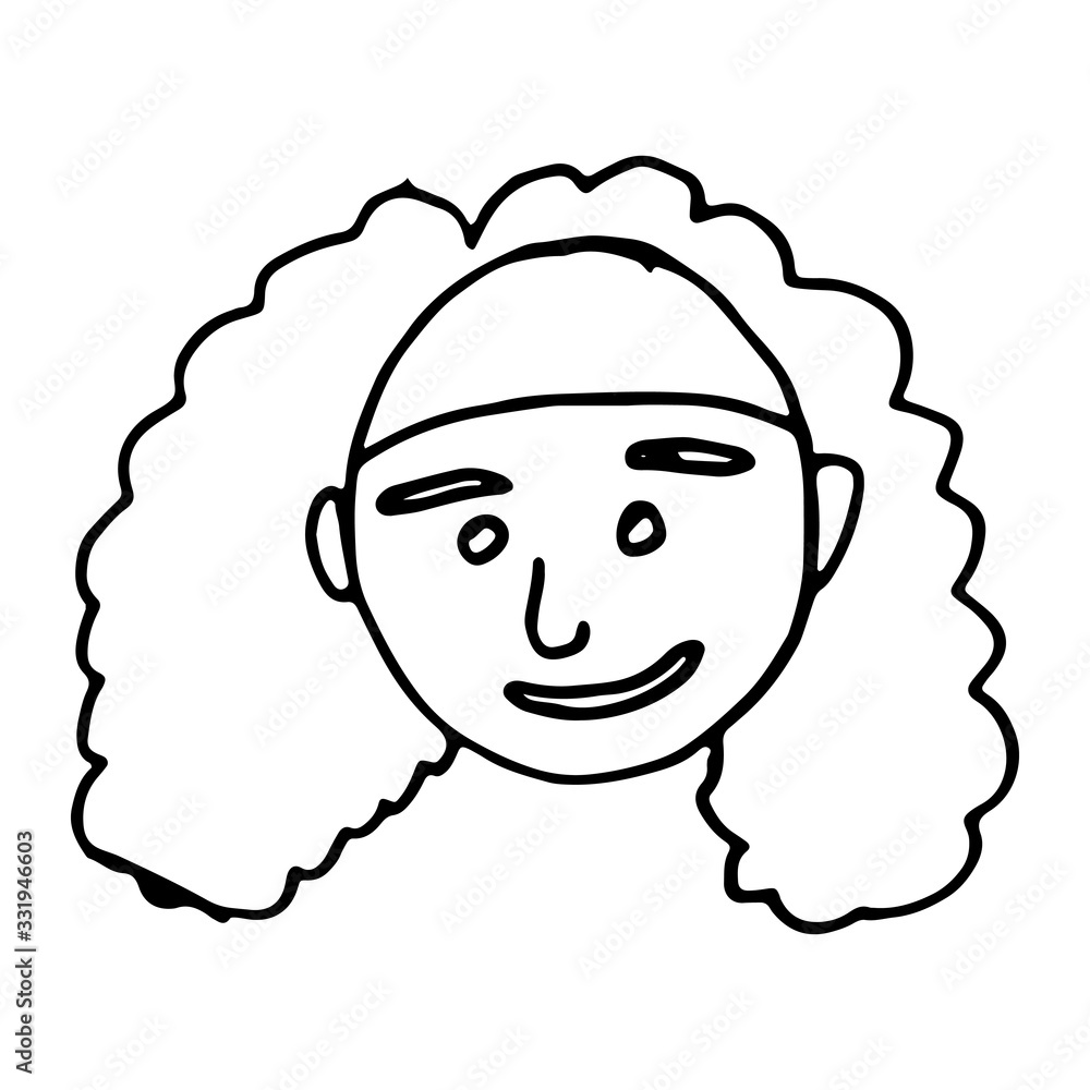 Obraz premium cartoon face vector people. Hand drawn line art illustration. Human emotions doodle set