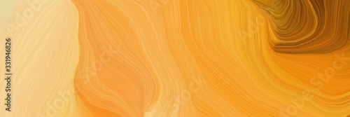 very futuristic banner background with golden rod, vivid orange and khaki color. abstract waves design