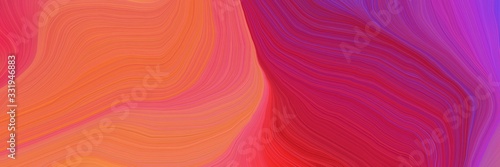 very futuristic banner with waves. contemporary waves design with tomato, crimson and dark orchid color © Eigens