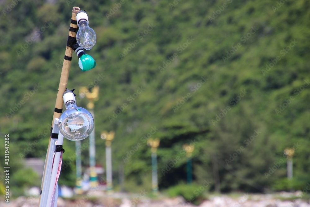 Fototapeta premium Light bulbs for fishermen's boats that go fishing