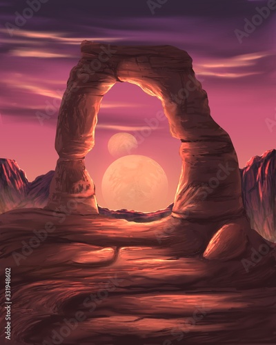 The delicate arch digital illustration 