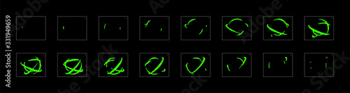 Shine liquid animation effect. shiny effect sprite sheet. frame by frame classic animation sprite sheet for game, cartoon, video, animation or motion