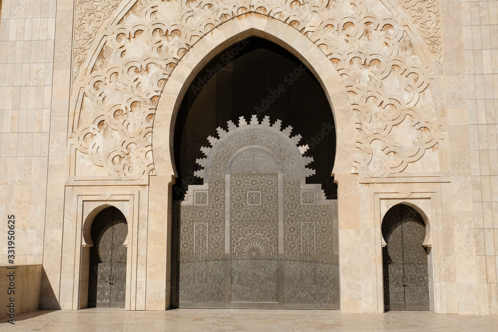 Entrance to the Hassan II Mosque in Casablanca.