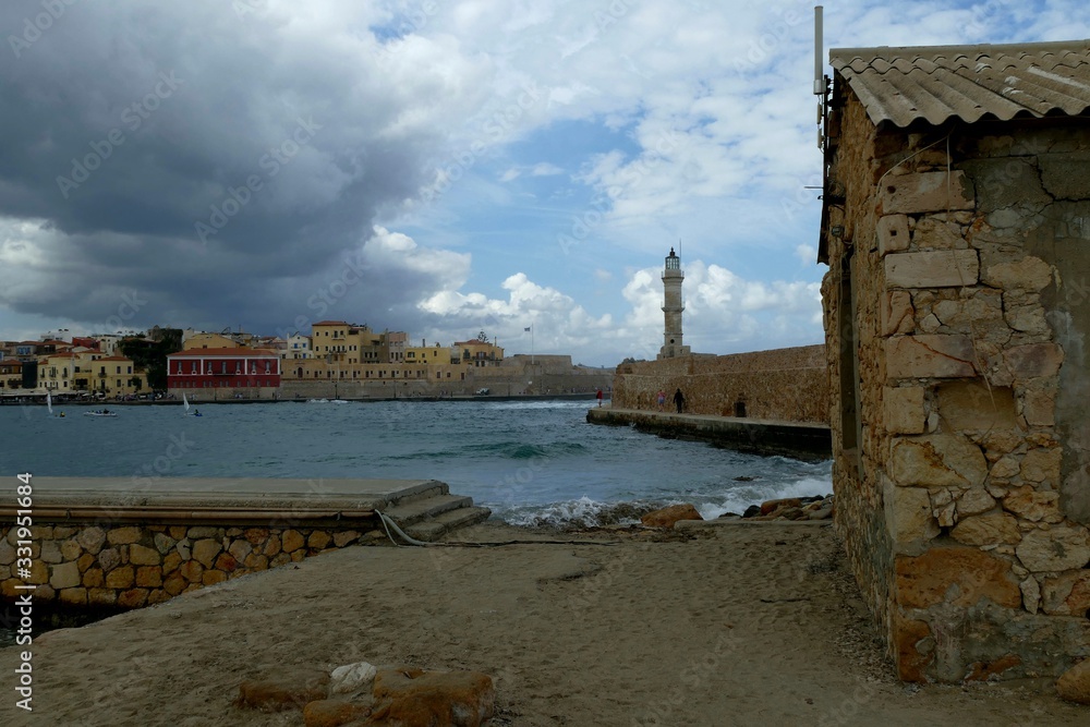view of marina in Chania