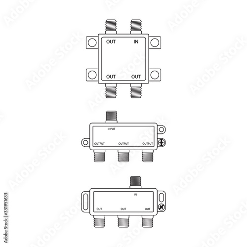 Bilde på lerret Three Way Coaxial Cable Splitters
