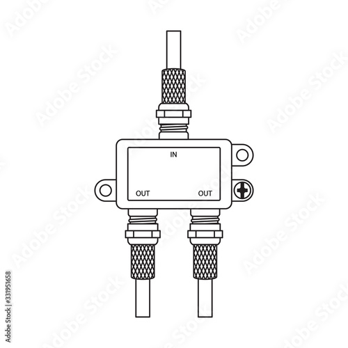 Two Way Coaxial Cable Splitter With Cable Connector
