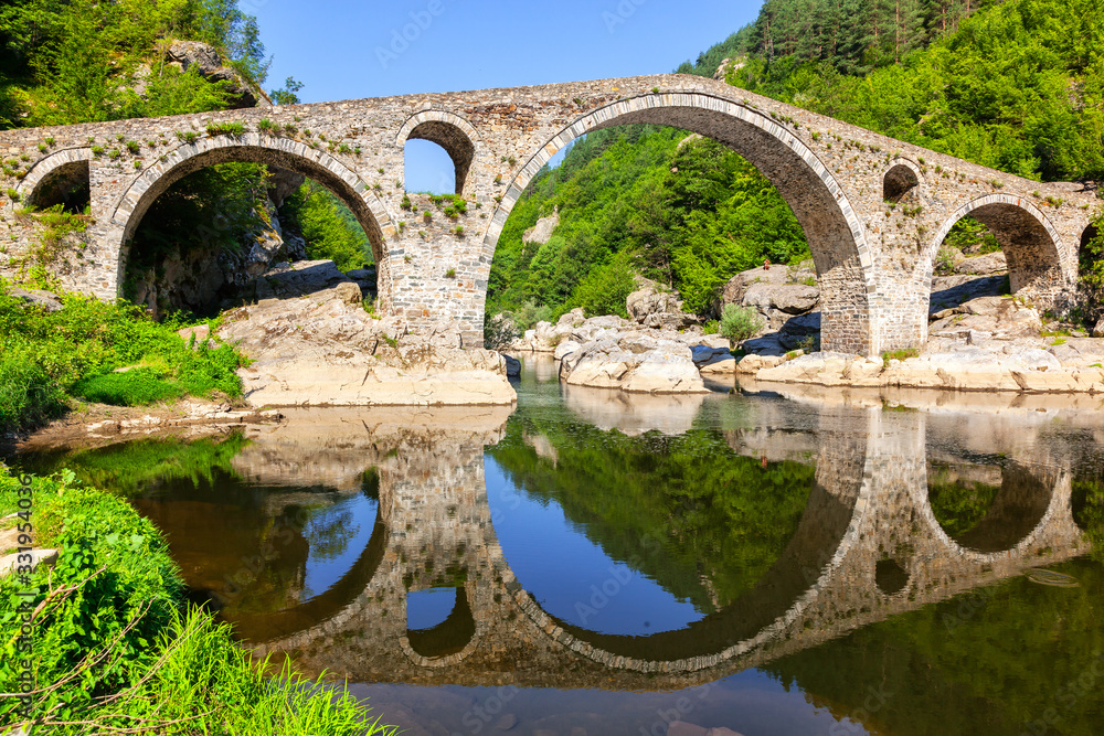 Ancient Devil's Bridge over Arda river, Bulgaria