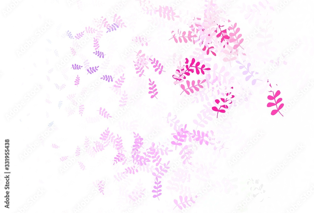 Light Purple vector elegant pattern with leaves. Light Purple vector elegant pattern with leaves.