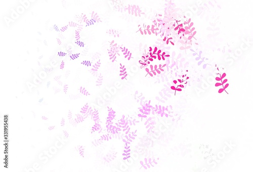 Light Purple vector elegant pattern with leaves.