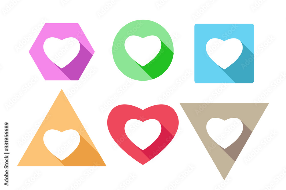 heart icon set, vector design heart icon set, vector design