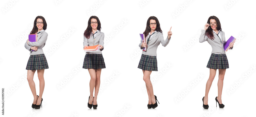 Obraz premium Young student isolated on the white background