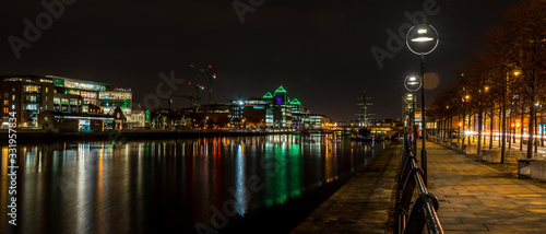 Photography Beautiful night view scene Dublin city center old town Ireland cityscape reflect