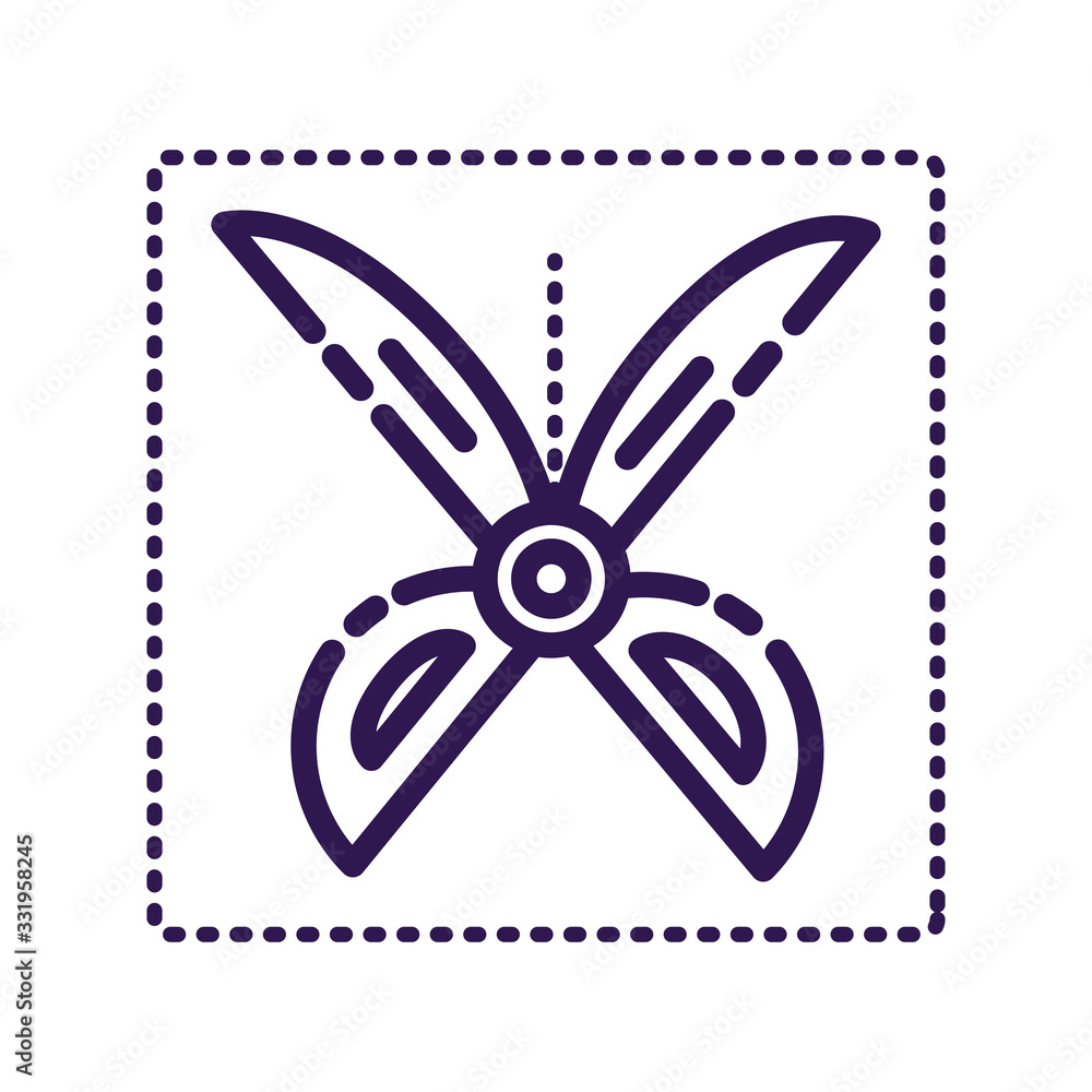 scissor cutting coupon commercial line style icon
