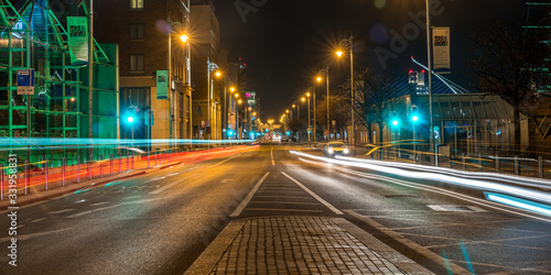 Photography Beautiful night view scene Dublin city center old town Ireland cityscape reflect