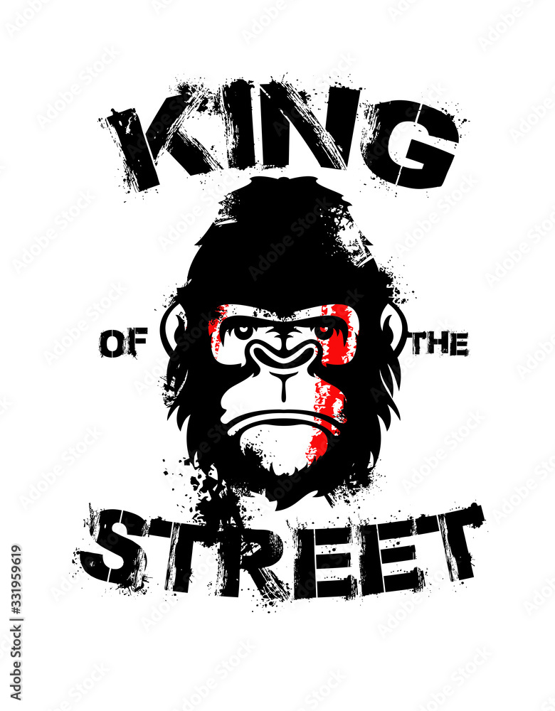 Gorilla King Of The Street Vector Illustration Gorilla King Of The Street Vector Illustration