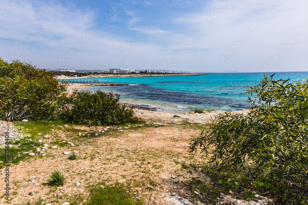 view from the beaches of Ayia Napa, Cyprus