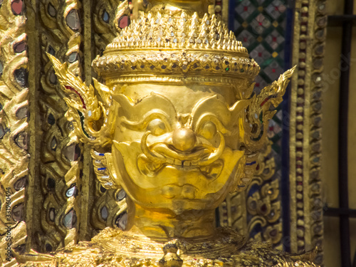 Demon Guardian in Wat Phra Kaew Bangkok Thailand.