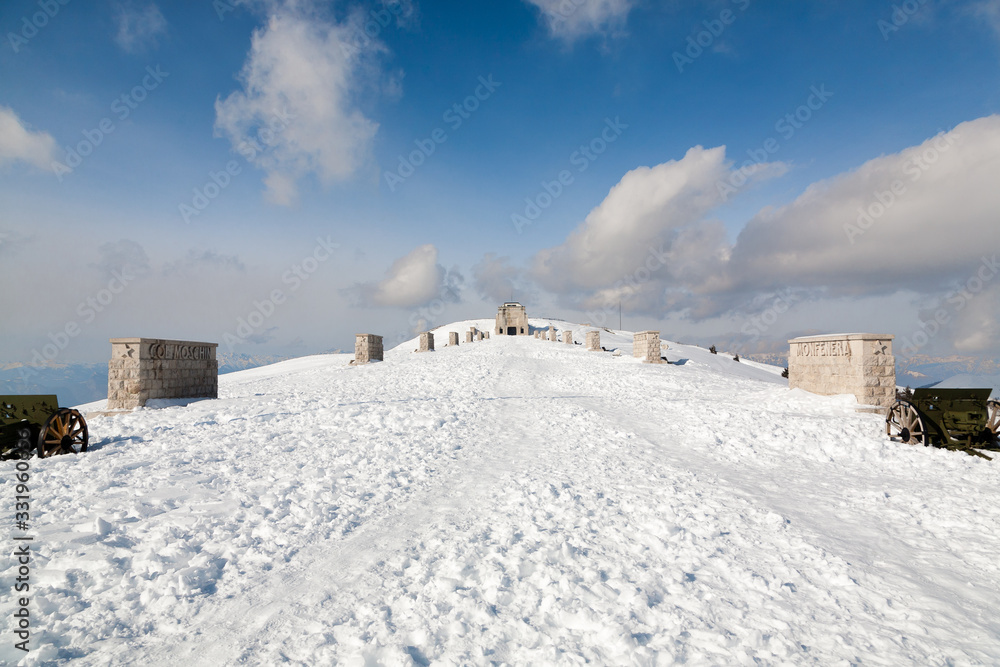 War memorial landmark, Italian alps, mount Grappa War memorial landmark, Italian alps, mount Grappa