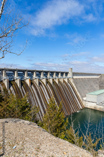 Table Rock Dam on the White River, completed in 1958 by the U.S. Army Corps of Engineers, created Table Rock Lake in the Ozarks of Southwestern Missouri. photo