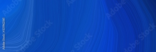 modern landscape banner with waves. modern soft curvy waves background illustration with strong blue, midnight blue and royal blue color