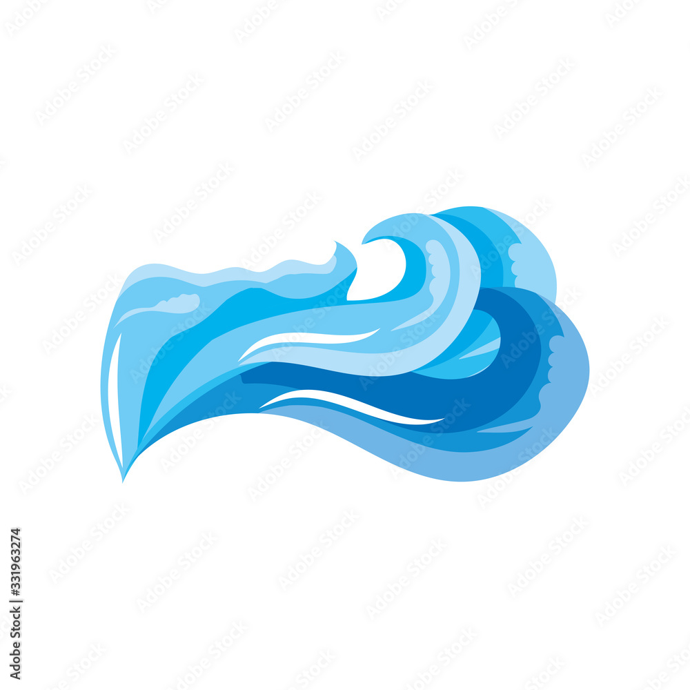 ocean waves with curling on white background ocean waves with curling on white background