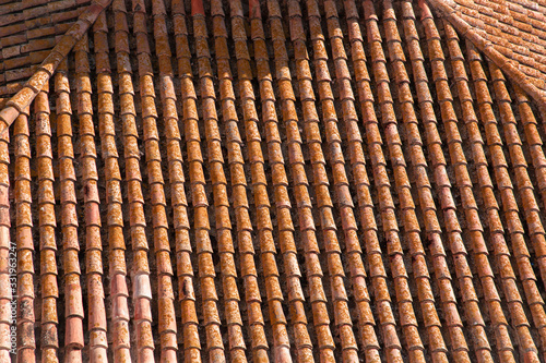red tile roof on a fishing house