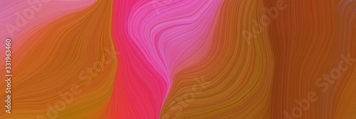 modern futuristic banner with waves. abstract waves illustration with sienna, pale violet red and moderate pink color © Eigens