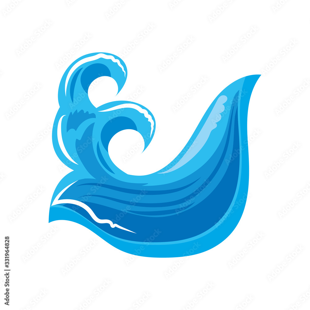 ocean waves with curling on white background ocean waves with curling on white background
